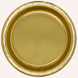 8.5" 20ct Dinner Paper Plates Gold - Spritz