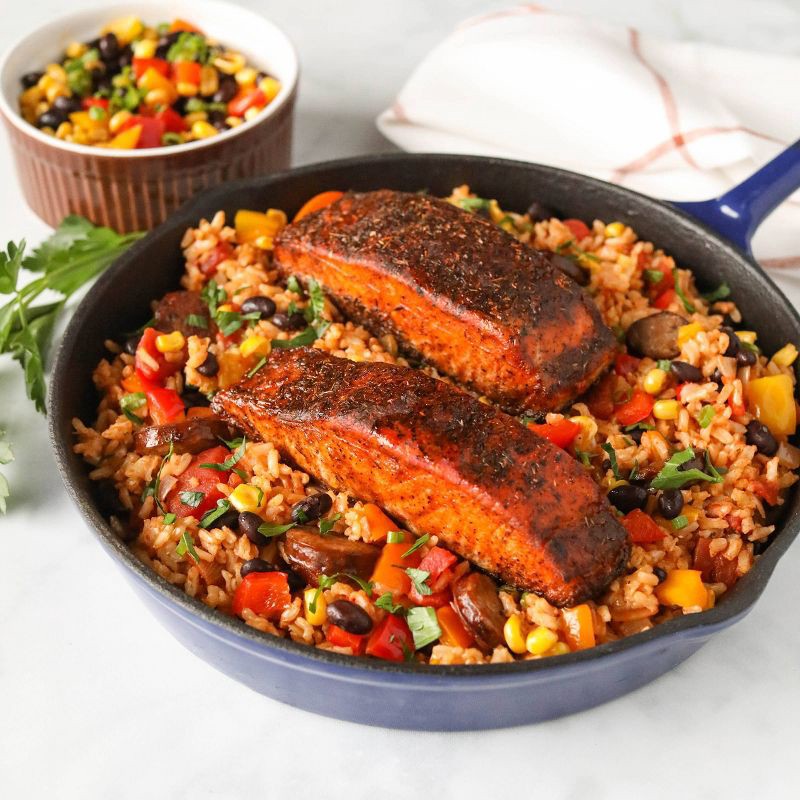 slide 9 of 10, C. Wirthy & Co. Blackened Hand-Seasoned Atlantic Salmon Fillets - Frozen - 10oz, 10 oz