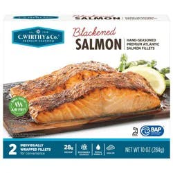 C. Wirthy & Co. Blackened Hand-Seasoned Atlantic Salmon Fillets - - 10oz: No Artificial Flavors, Farm Raised