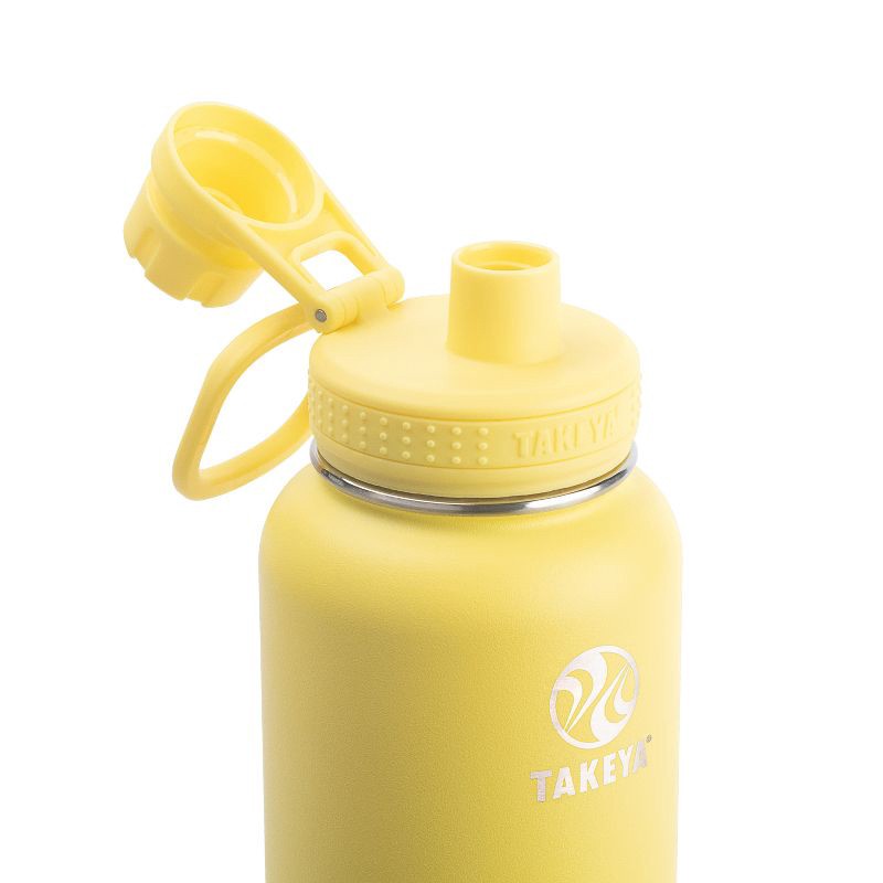slide 3 of 5, Takeya 32oz Actives Insulated Stainless Steel Water Bottle with Spout Lid - Light Yellow, 1 ct