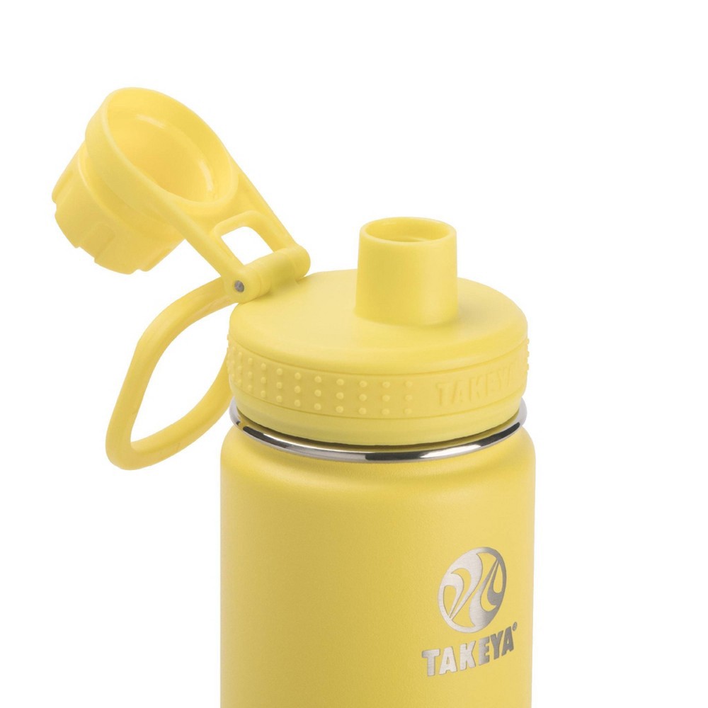 slide 2 of 5, Takeya 18oz Actives Insulated Stainless Steel Water Bottle with Spout Lid - Light Yellow, 1 ct