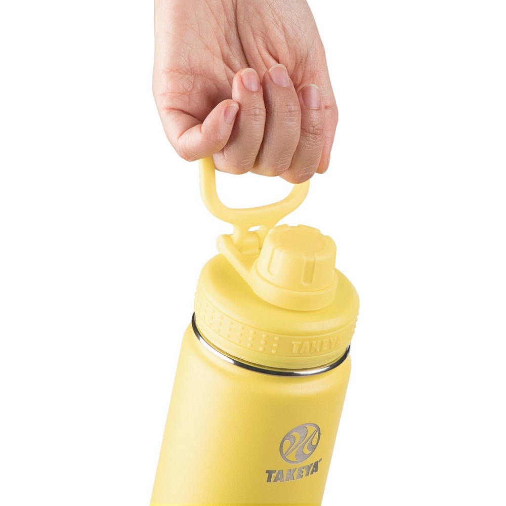 slide 4 of 5, Takeya 18oz Actives Insulated Stainless Steel Water Bottle with Spout Lid - Light Yellow, 1 ct