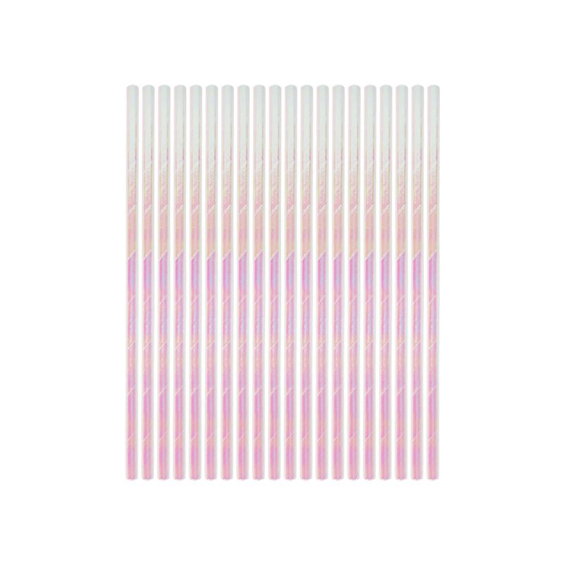 slide 1 of 2, 20ct Iridescent Paper Straws - Spritz™, 20 ct