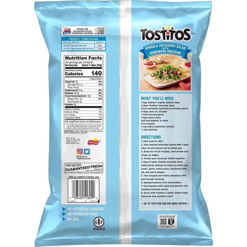 slide 2 of 3, Tostitos Lightly Salted Restaurant Style Tortilla Chips - 12oz, 12 oz