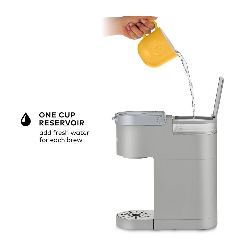 slide 11 of 11, Keurig K-Mini Single-Serve K-Cup Pod Coffee Maker - Gray: Compact, 12 oz Capacity, Automatic Shut-Off, Cord Storage, 1 ct