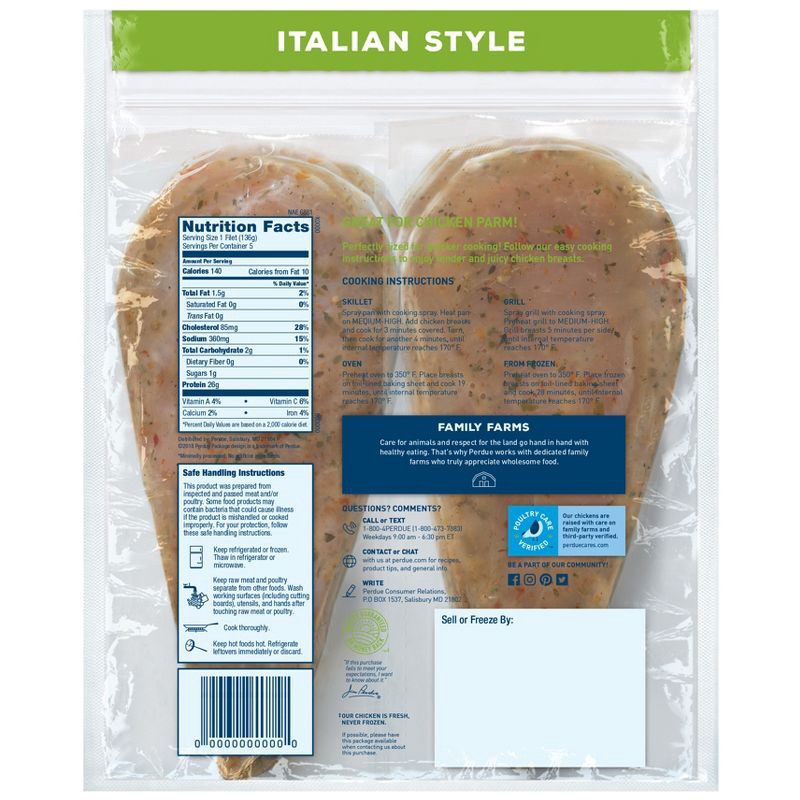 slide 2 of 5, Perdue Perfect Portions Boneless Skinless Italian Style Chicken Breasts - 1.5lbs, 1.5 lb