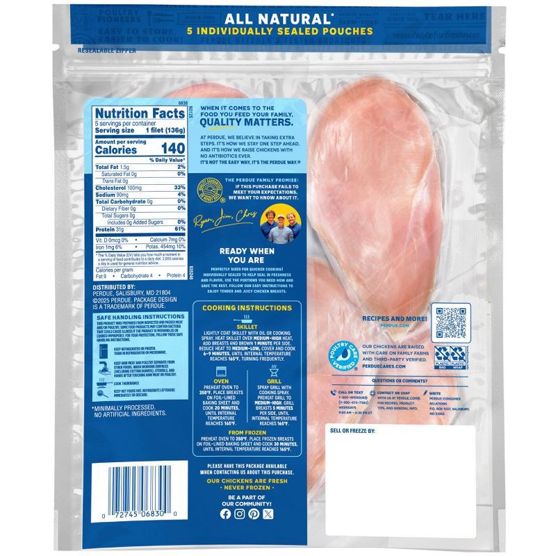 slide 2 of 9, Perdue Shortcuts Boneless Skinless All Natural Chicken Breasts - 1.5lbs, 1.5 lb