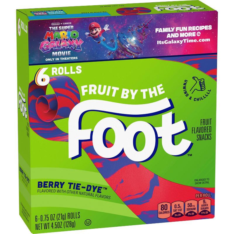 slide 1 of 12, Fruit by the Foot Tie Dye Fruit Snacks - 6ct, 6 ct