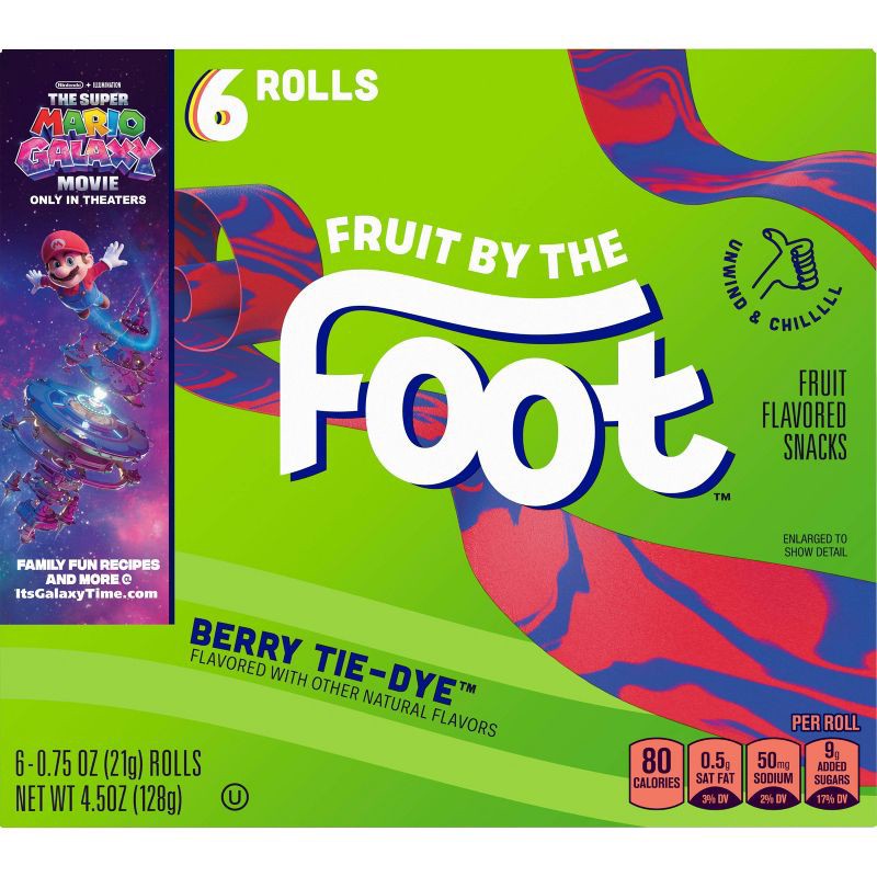 slide 3 of 12, Fruit by the Foot Tie Dye Fruit Snacks - 6ct, 6 ct