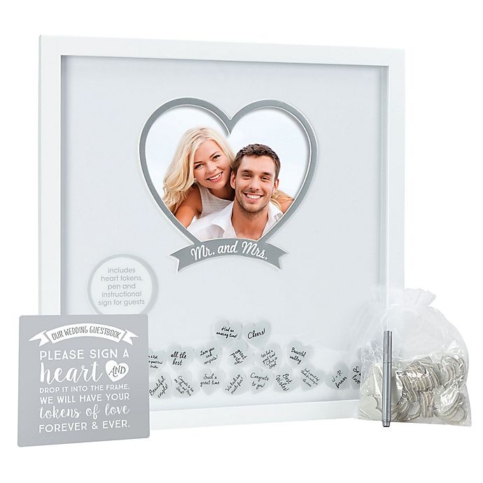 slide 1 of 3, Pearhead Wedding Wishes Shadow Box - White, 20 in x 20 in