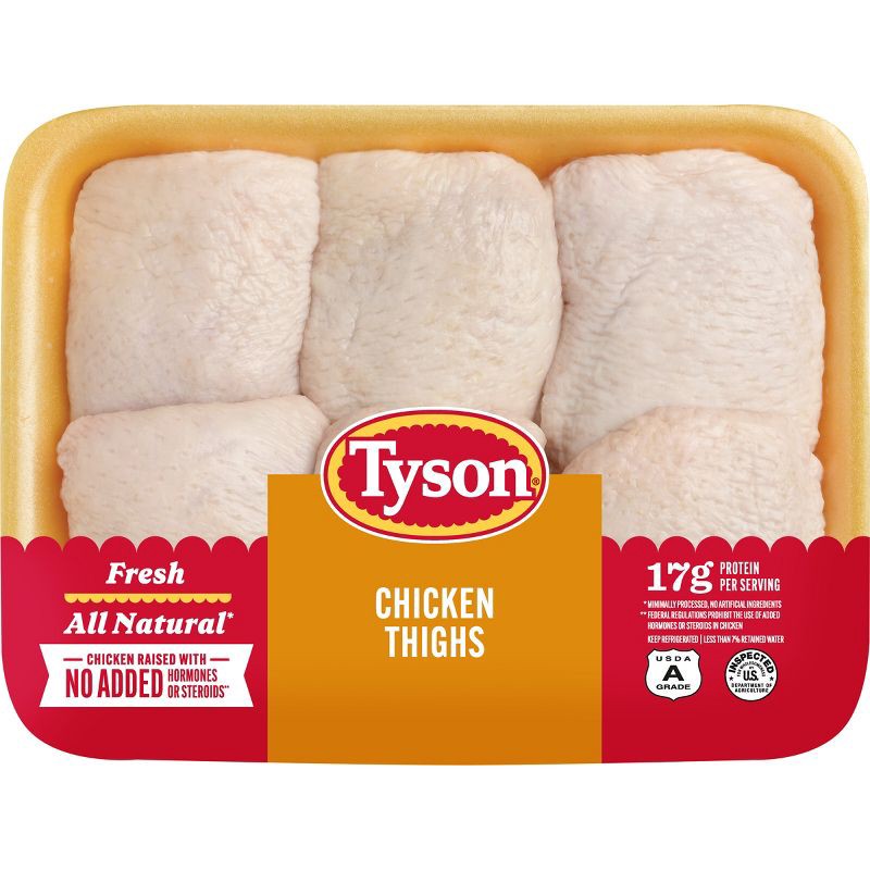 slide 1 of 5, Tyson Bone-In Chicken Thighs - 1.58-2.69 lbs - price per lb, per lb