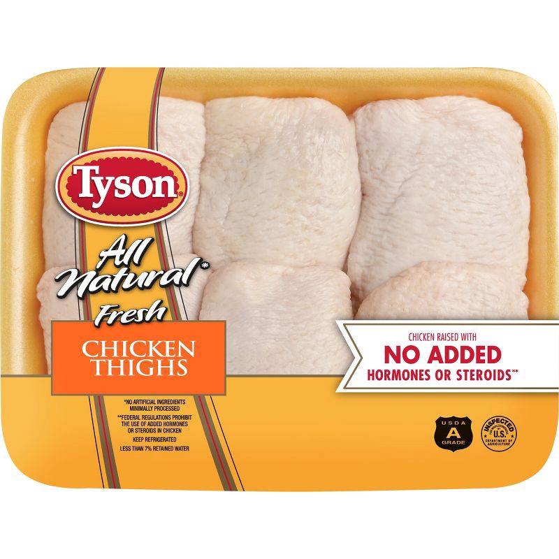 slide 1 of 3, Tyson Bone-In Chicken Thighs - 1.58-2.69 lbs - price per lb, per lb