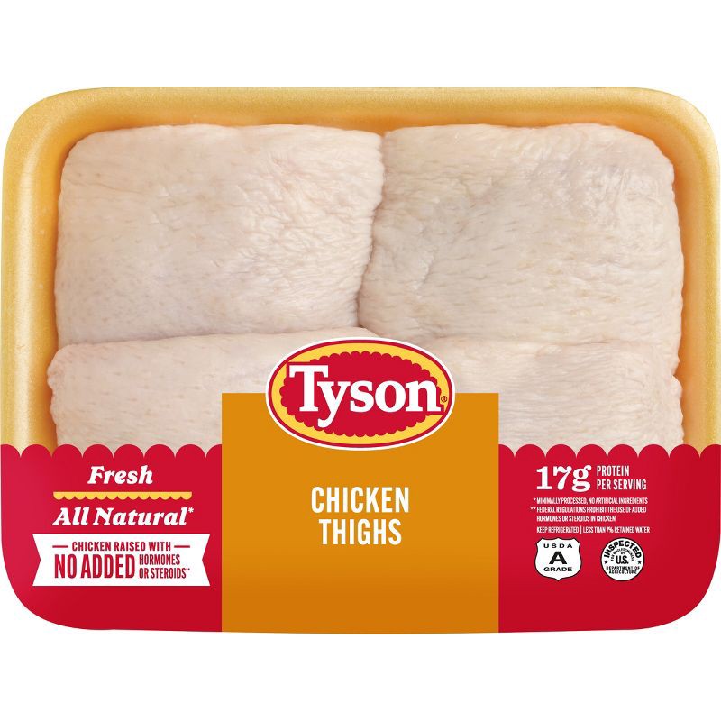 slide 1 of 7, Tyson Bone-In Chicken Thighs - 1.58-2.69 lbs - price per lb, per lb