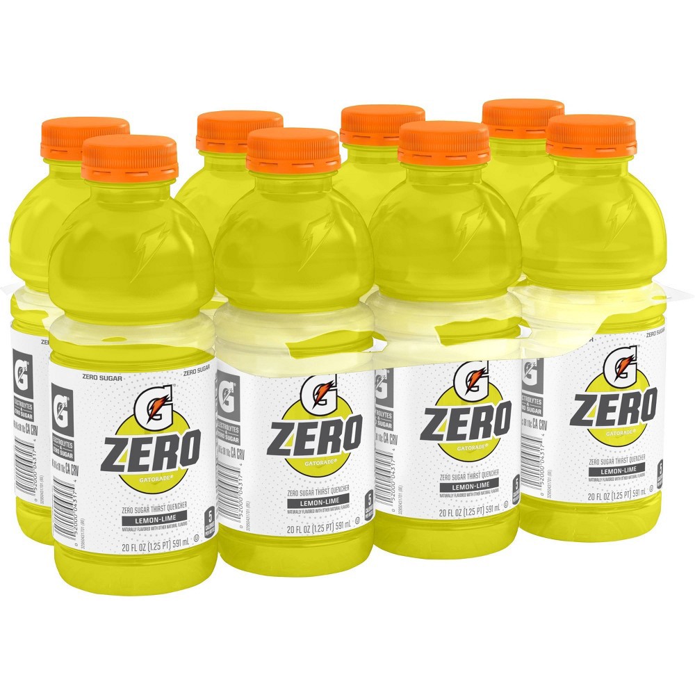 Gatorade G Zero Lemon Lime Sports Drink - 8pk/20 Fl Oz Bottles 8 Ct; 20 ...