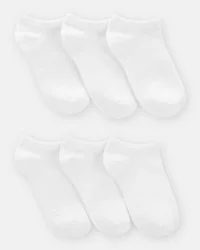 Carters Boys 6-Pack No Show Socks - White White 4-7