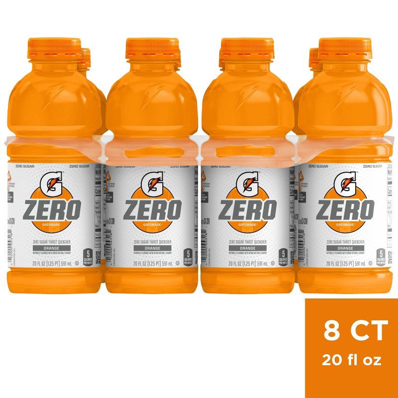 slide 1 of 4, Gatorade G Zero Orange Sports Drink - 8pk/20 fl oz Bottles, 8 ct; 20 fl oz