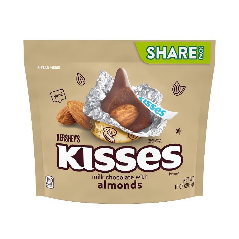 slide 2 of 7, Hershey's Kisses Almond Chocolate Candy - 10oz, 10 oz