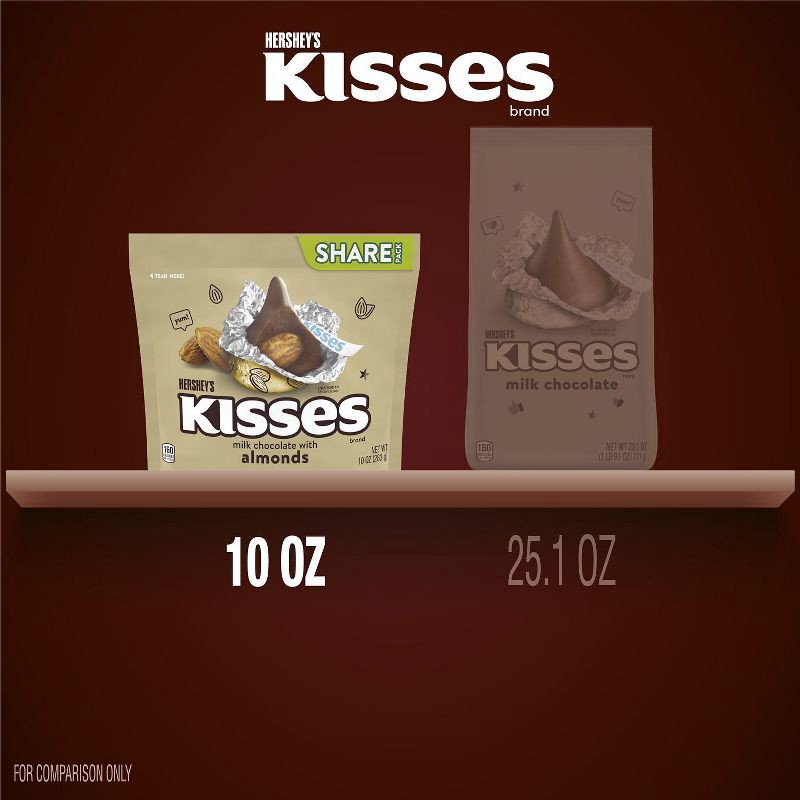 slide 7 of 7, Hershey's Kisses Almond Chocolate Candy - 10oz, 10 oz