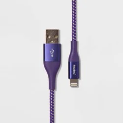 6' Lightning to USB-A Braided Cable - heyday™ Metallic Dark Purple: Apple Compatible