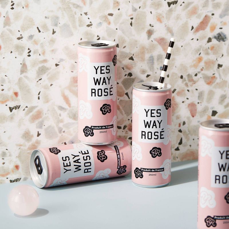 slide 10 of 13, Yes Way Rosé Wine - 4pk/250ml Cans, 4 ct; 250 ml