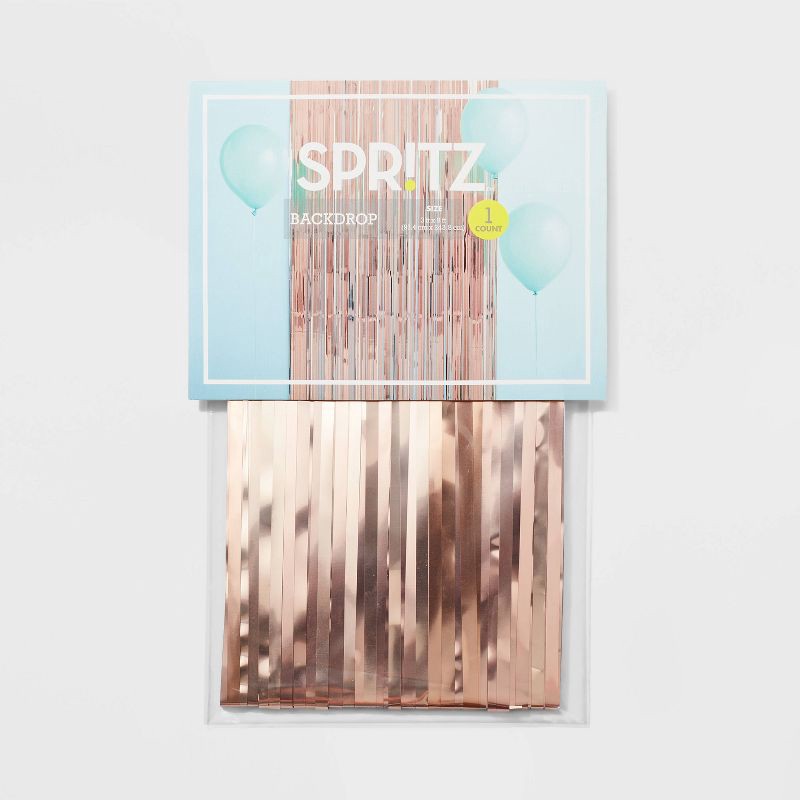 slide 3 of 3, Fringe Backdrop Rose Gold - Spritz™, 1 ct