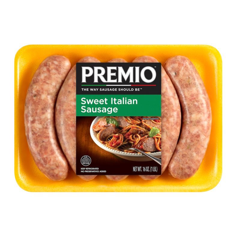 slide 1 of 3, Premio Sweet Italian Sausage Links - 16oz/5ct, 16 oz, 5 ct