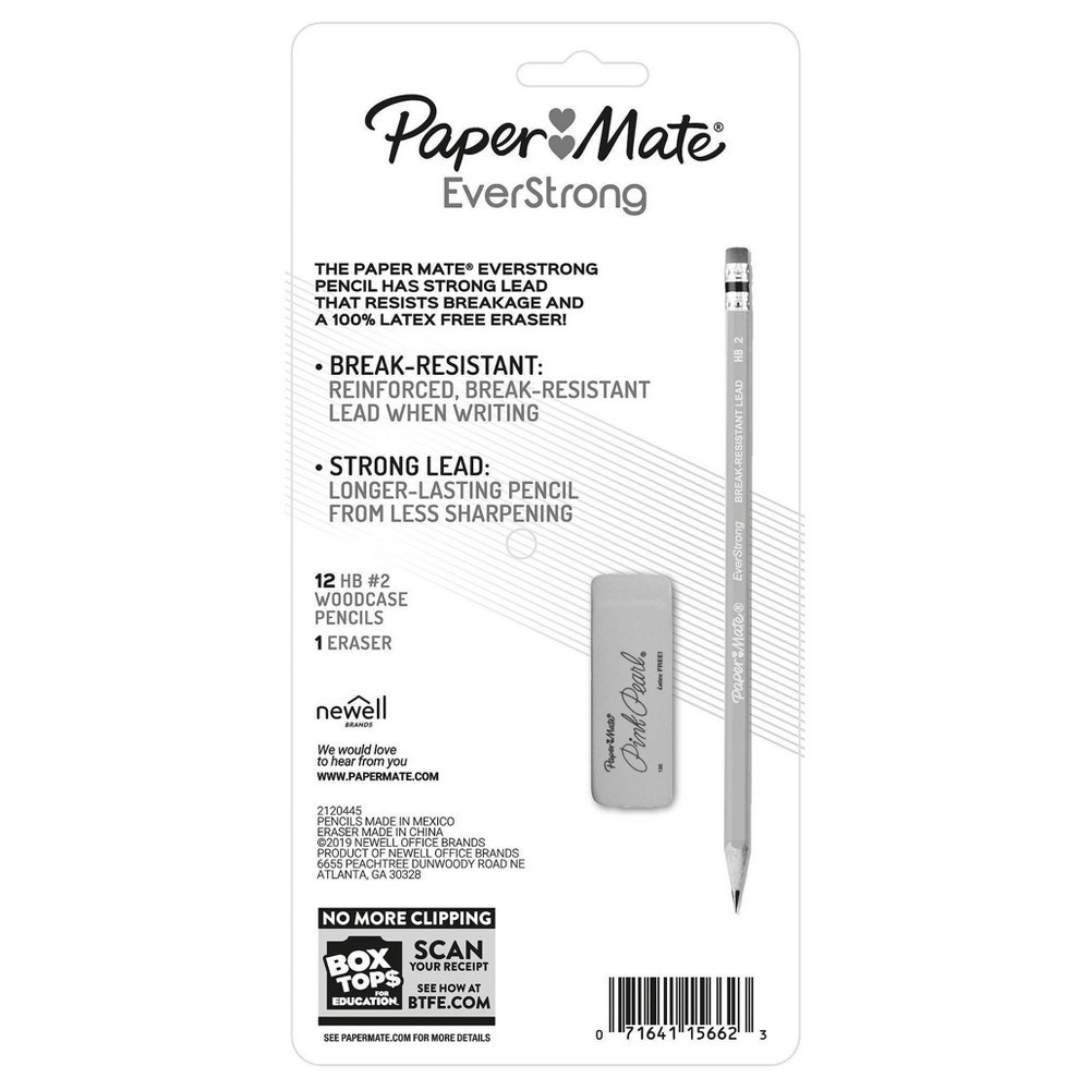 slide 2 of 5, Paper Mate Ever Strong 12pk #2 Woodcase Pencils Pre-Sharpened with Eraser, 12 ct