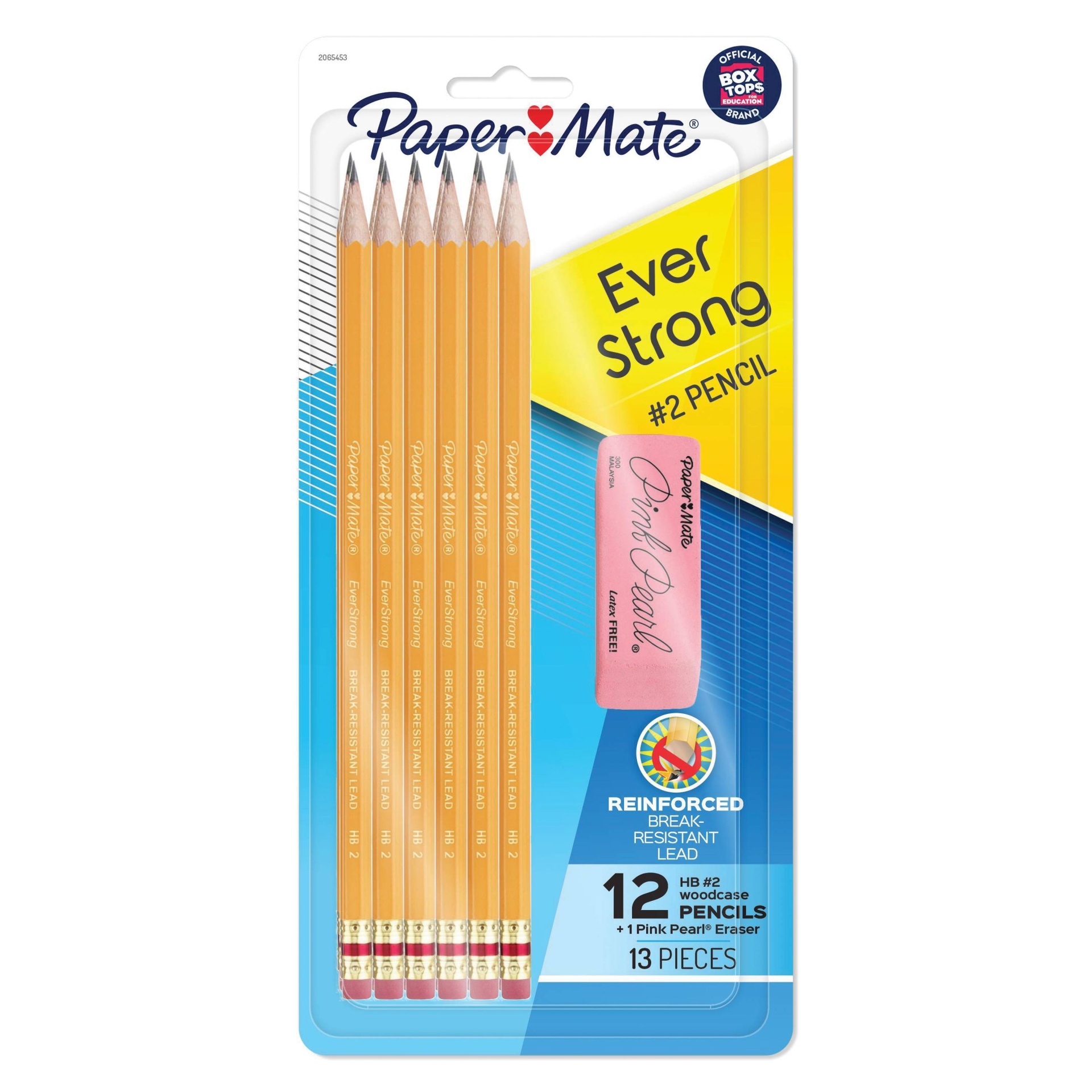 Paper Mate 2 Woodcase Pencils Sharpened with Pink Pearl Eraser