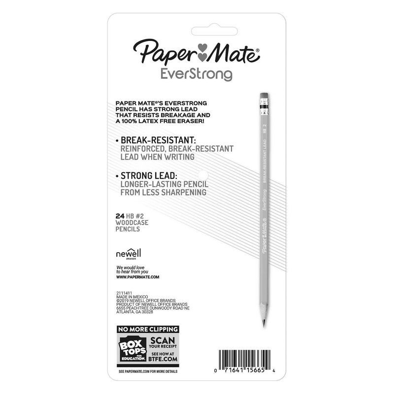 slide 2 of 4, Paper Mate Ever Strong 24pk #2 Woodcase Pencils Pre-Sharpened: 0.7mm Erasable Stationery, Art & Office Supplies, 24 ct