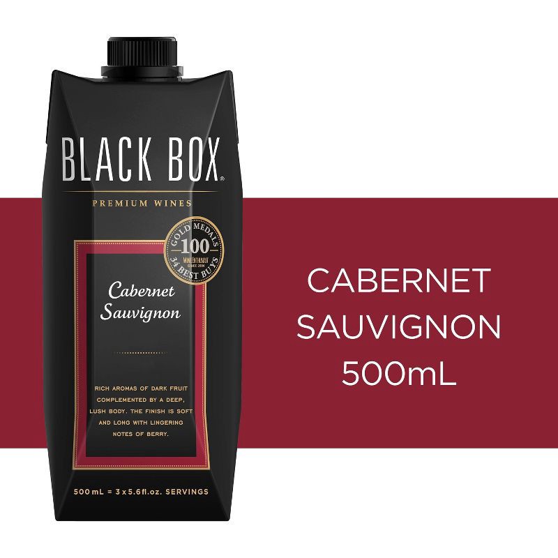 slide 4 of 8, Black Box Cabernet Sauvignon Red Wine - 500ml Tetra Box, 500 ml