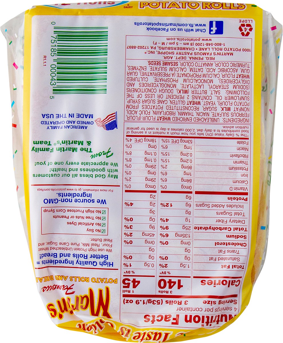 slide 3 of 12, Martin's Martin’s Sweet Party Potato Rolls, 12 ct