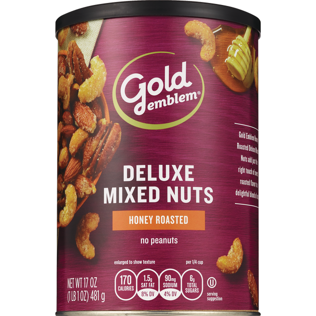 slide 1 of 1, Gold Emblem abound Honey Roasted Deluxe Mixed Nuts, 1 ct