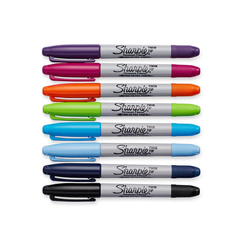 slide 3 of 3, Sharpie 8pk Permanent Markers Twin Tip Multicolored, 8 ct