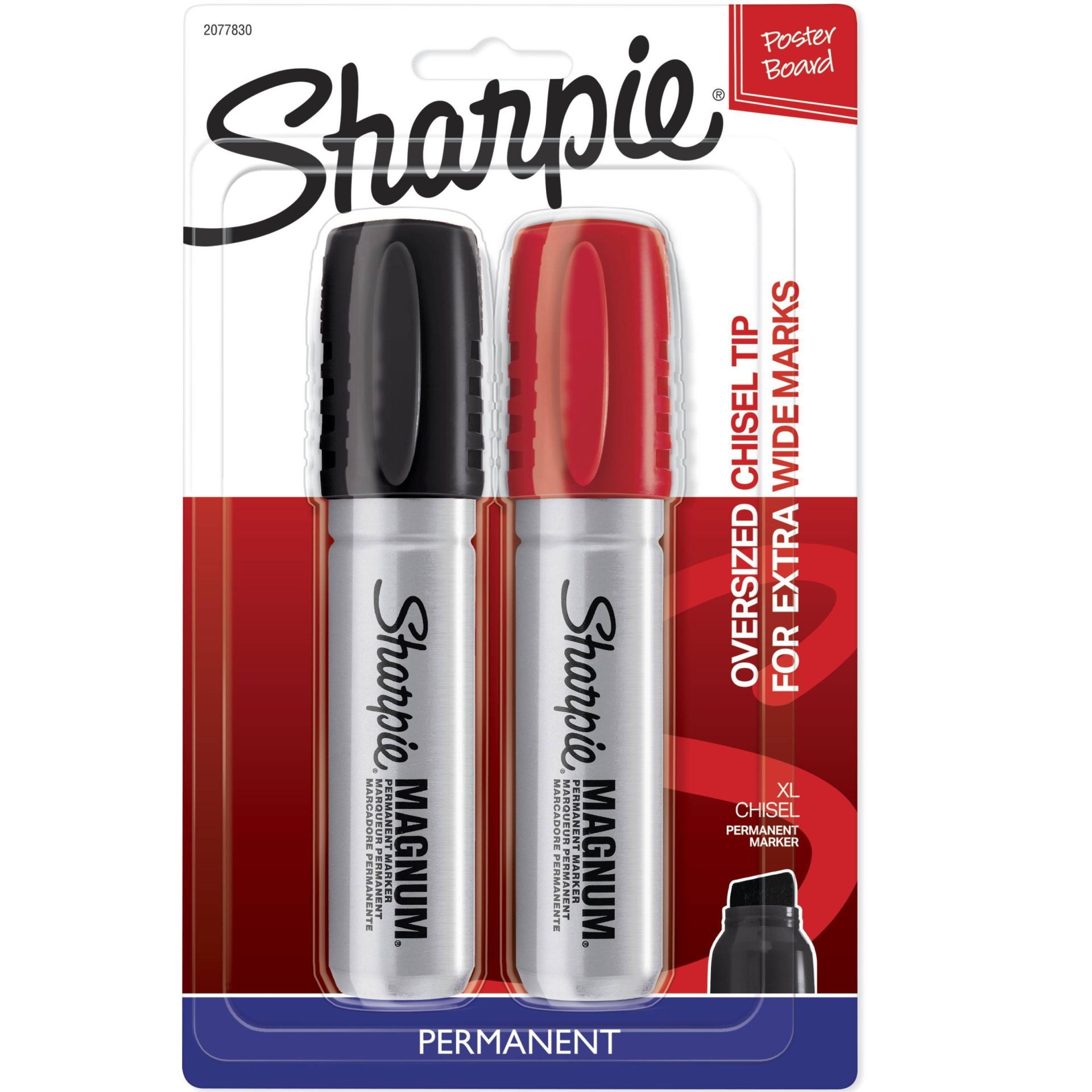 slide 1 of 4, Sharpie 2pk Permanent Markers Oversized Chisel Tip Multicolored, 2 ct