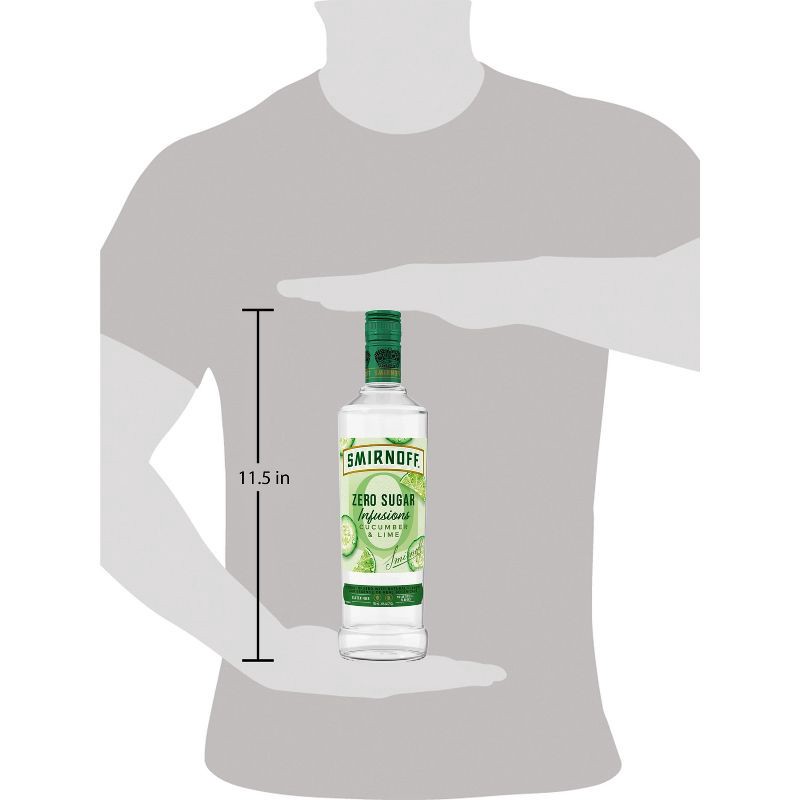 slide 7 of 7, Smirnoff Zero Sugar Infusions Cucumber & Lime Vodka - 750ml Bottle, 750 ml