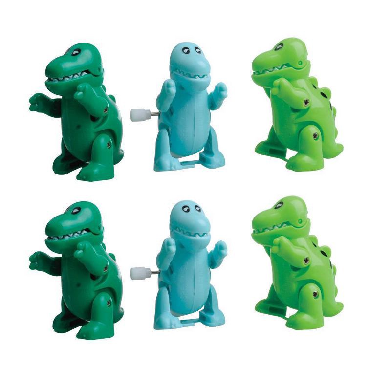 slide 1 of 3, 6ct Dinosaur Wind-Up Toy Green/Blue - Spritz™, 6 ct