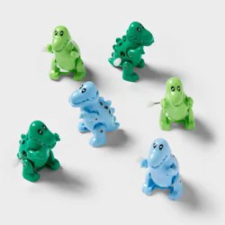 6ct Dinosaur Wind-Up Toy Green/Blue - Spritz™