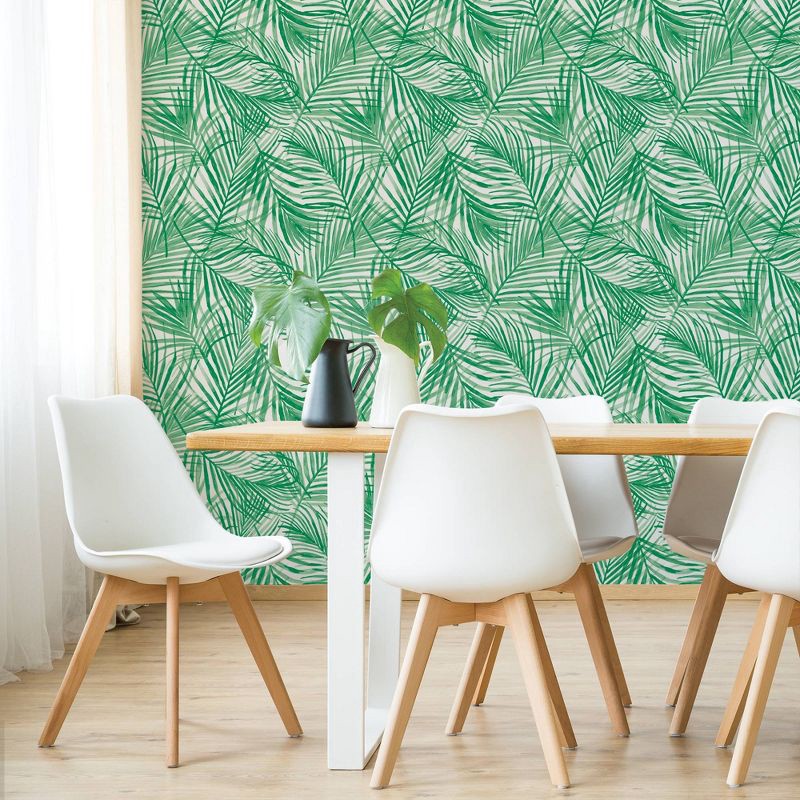 slide 6 of 6, Tropical Peel & Stick Wallpaper Green - Opalhouse™, 1 ct
