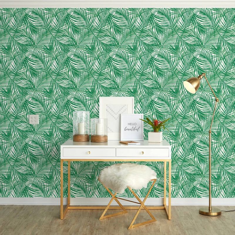 slide 5 of 6, Tropical Peel & Stick Wallpaper Green - Opalhouse™, 1 ct