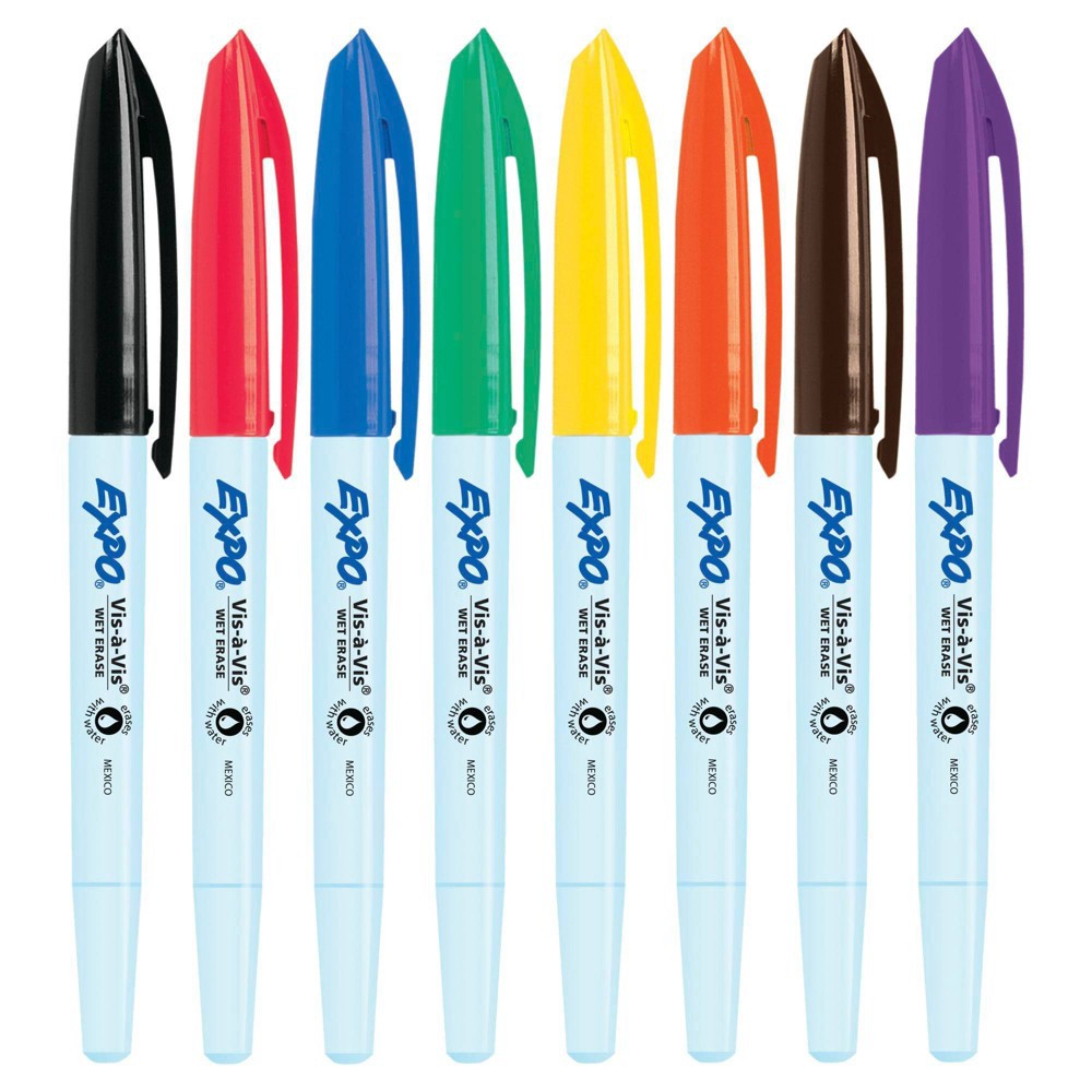 Expo VisàVis Wet Erase Marker Fine Point Assorted 8 ct Shipt