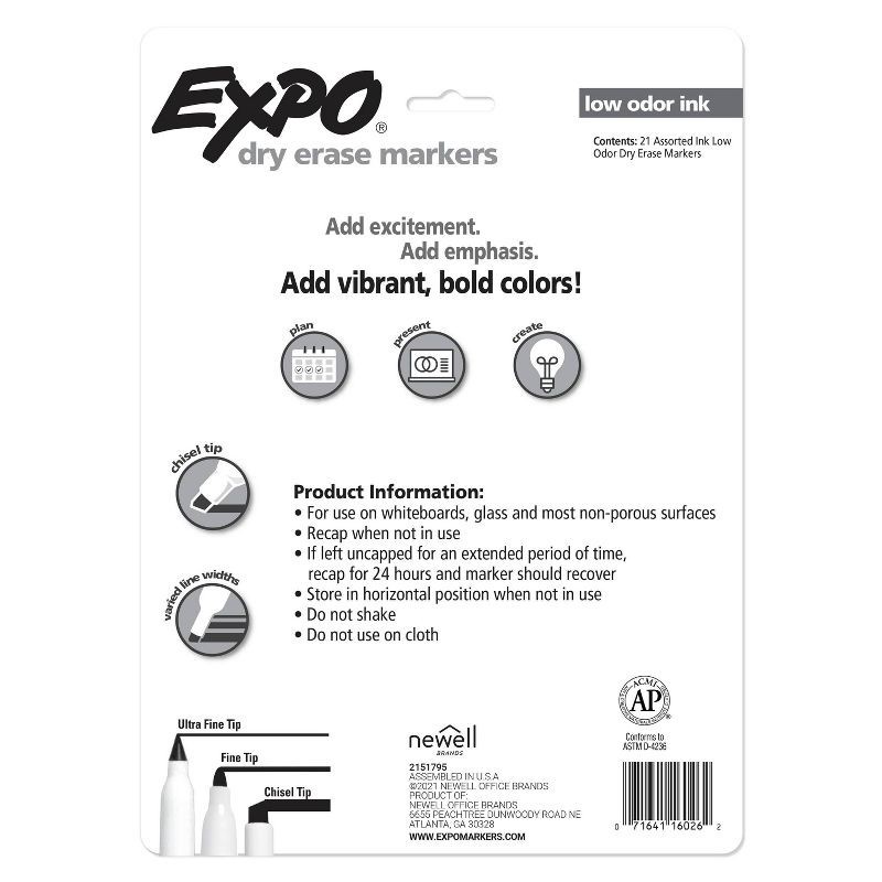 slide 7 of 7, Expo 21pk Dry Erase Markers Chisel Tip Multicolored, 21 ct