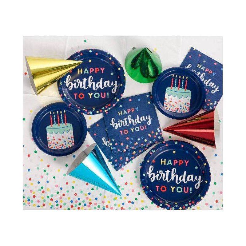 slide 2 of 2, 10ct Everyday Happy Birthday Snack Paper Plates - Spritz, 10 ct