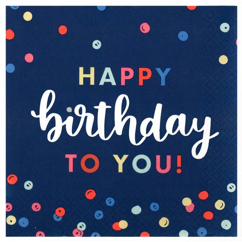 slide 1 of 2, 20ct Everyday Happy Birthday Lunch Napkin - Spritz, 20 ct