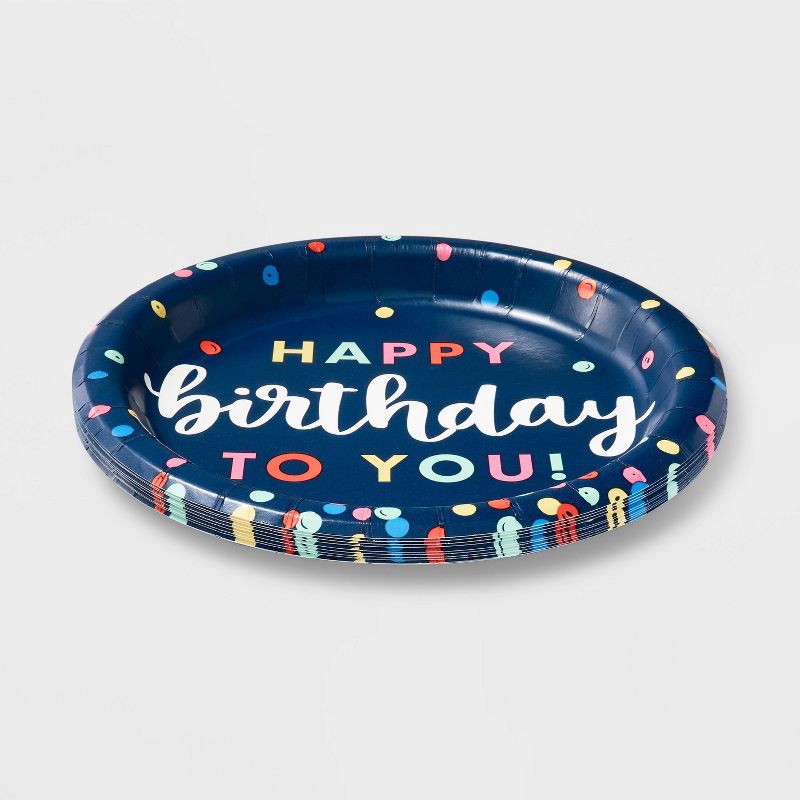 slide 2 of 3, 10ct Everyday Happy Birthday Dinner Paper Plates - Spritz, 10 ct