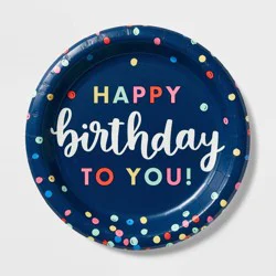 10ct Everyday Happy Birthday Dinner Paper Plates - Spritz
