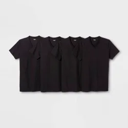 Men's 4pk V Neck T-Shirt - Goodfellow & Co™ Black XXL