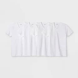 Men's 4pk V Neck T-Shirt - Goodfellow & Co™ White L