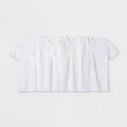 Men's 4pk V Neck T-Shirt - Goodfellow & Co™ White XL