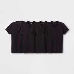 Men's 4pk V Neck T-Shirt - Goodfellow & Co™ Black M