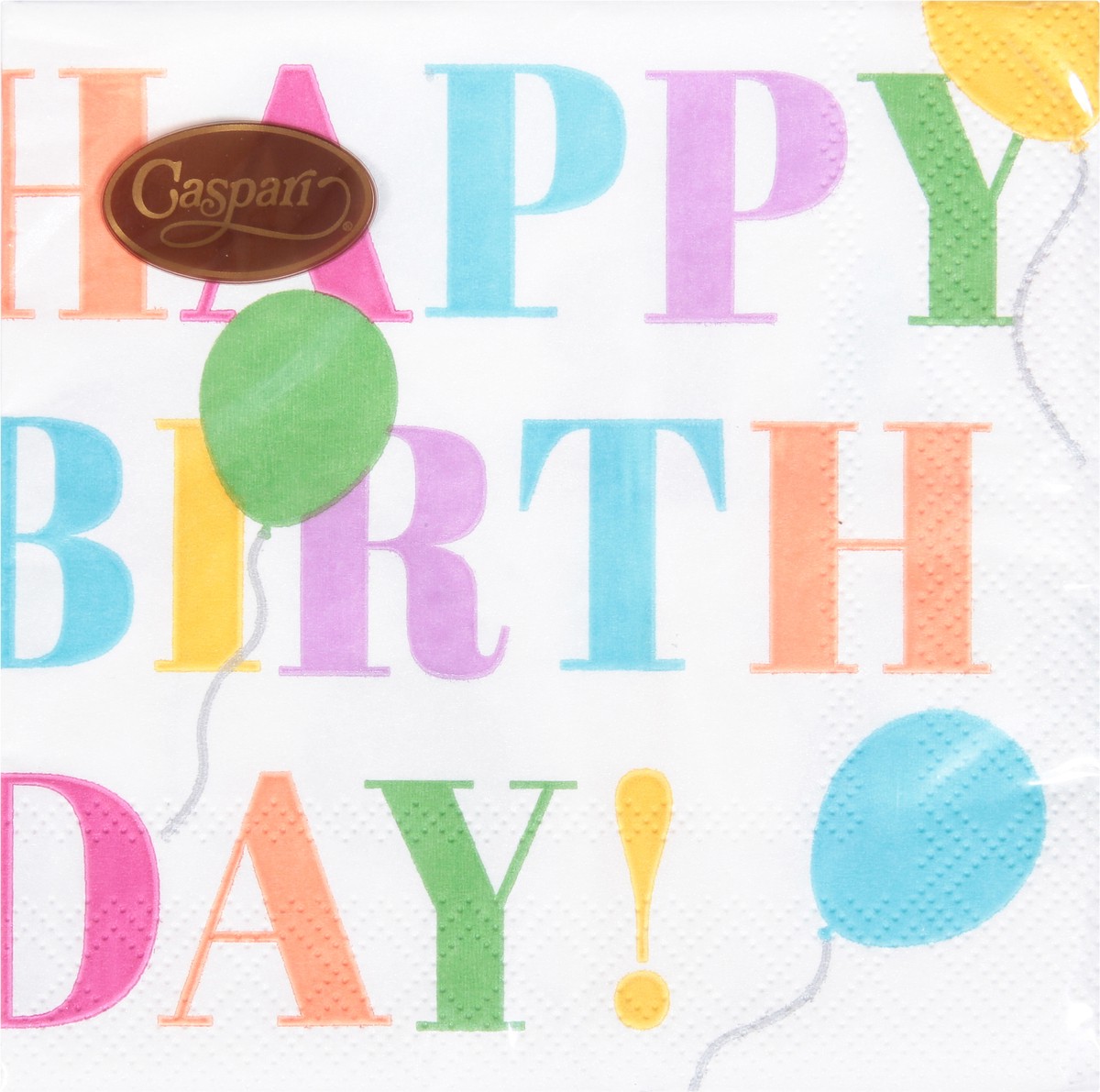 slide 4 of 9, Caspari Triple-Ply White Birthday Surprise Napkins 20 ea, 20 ct